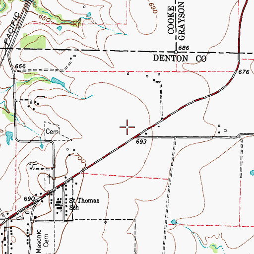 Topographic Map of Pilot Point High School, TX