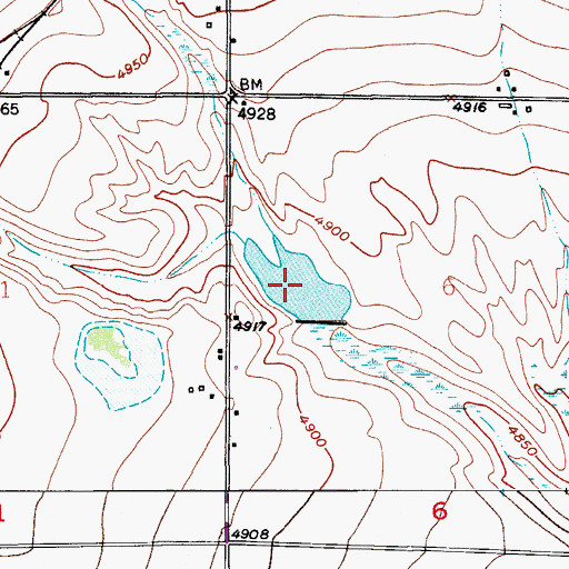 Topographic Map of Miantenoma Reservoir, CO