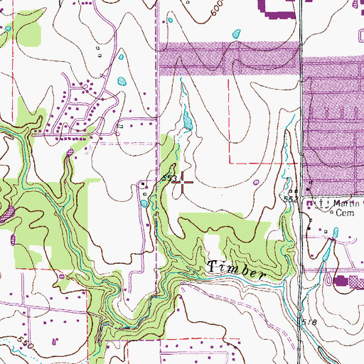 Topographic Map of Hedrick Elementary School, TX
