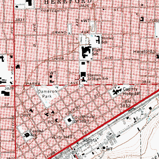 Topographic Map of Stanton Learning Center, TX
