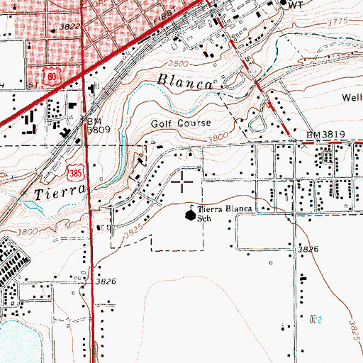 Topographic Map of Tierra Blanca Elementary School, TX