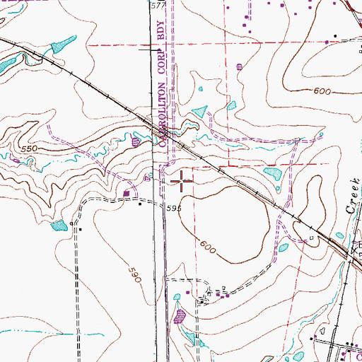 Topographic Map of Arbor Creek Middle School, TX