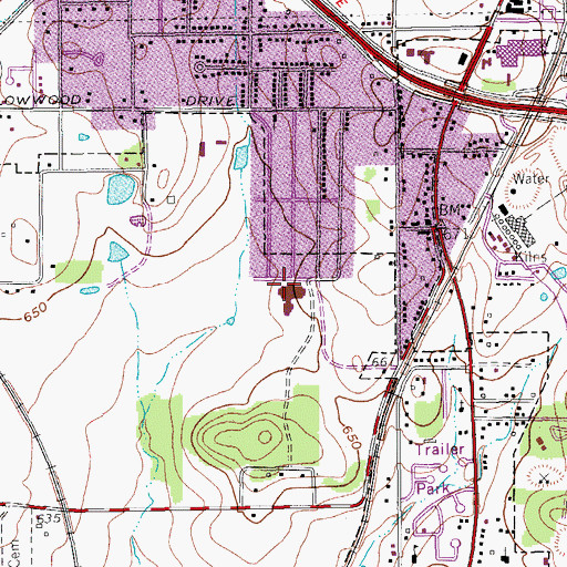 Topographic Map of Borman Elementary School, TX