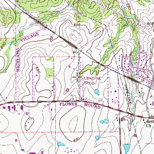 Topographic Map of Briarhill Middle School, TX