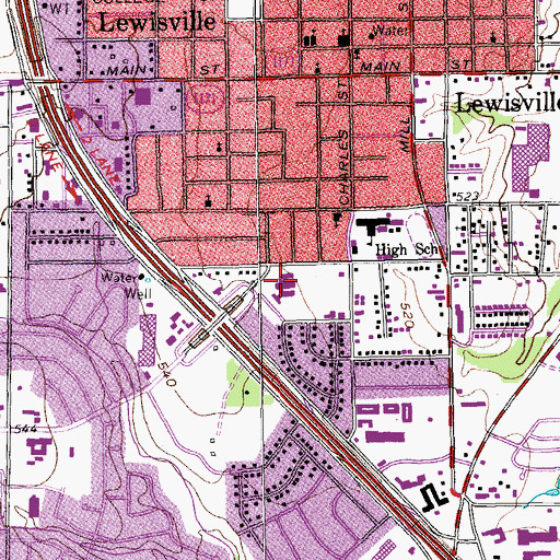 Topographic Map of Central Elementary School, TX