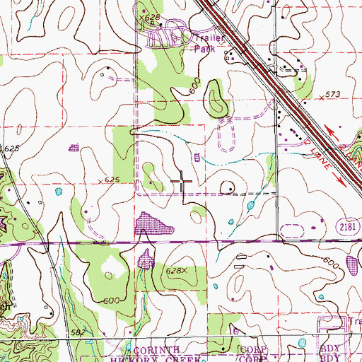 Topographic Map of Corinth Elementary School, TX