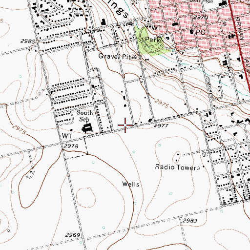 Topographic Map of South Elementary School, TX
