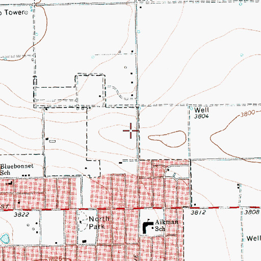 Topographic Map of Aikman Elementary School, TX