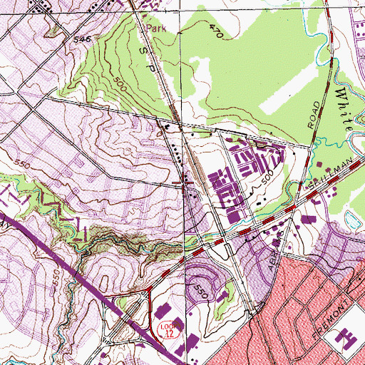 Topographic Map of Vickery Meadows School, TX