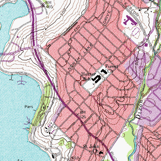 Topographic Map of Victor H Hexter Elementary School, TX