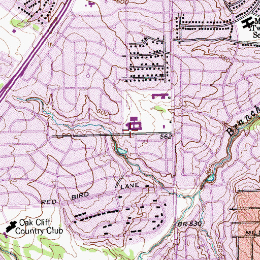 Topographic Map of W H Atwell Middle School, TX