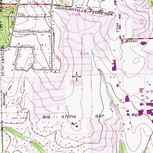 Topographic Map of W H Byrd Junior High School, TX