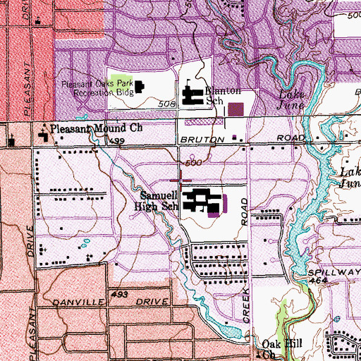 Topographic Map of W W Samuell High School, TX