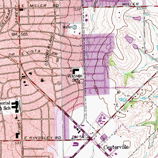 Topographic Map of Watson Technology Center, TX