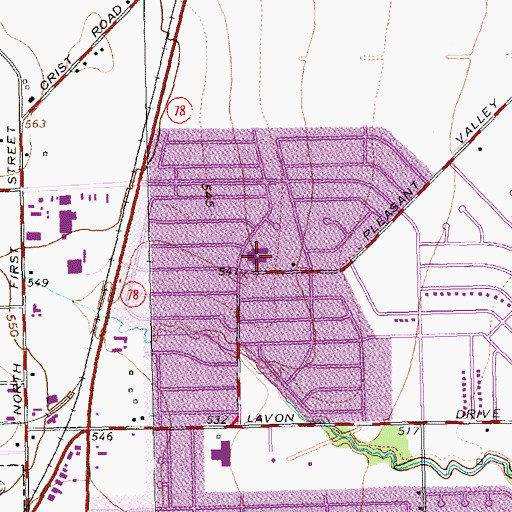 Topographic Map of Weaver Elementary School, TX