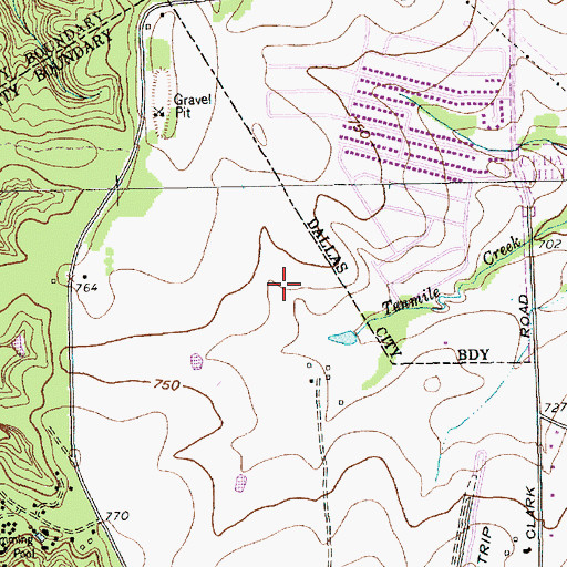 Topographic Map of West Intermediate School, TX
