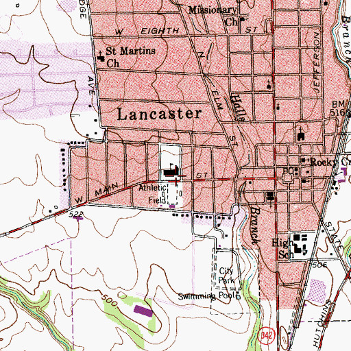 Topographic Map of West Main Elementary School, TX