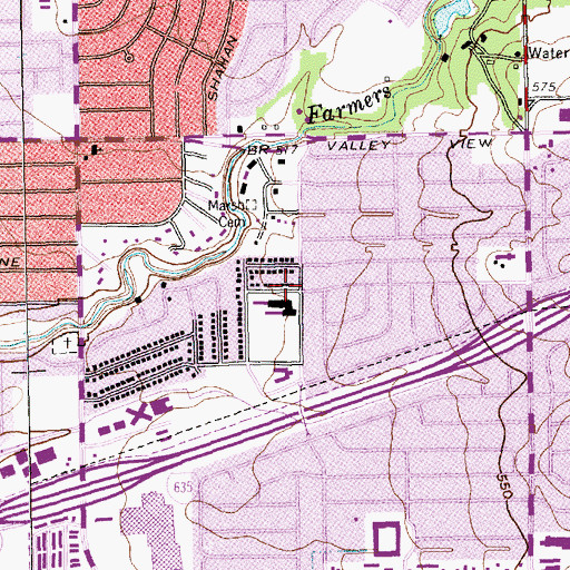 Topographic Map of William L Cabell Elementary School, TX