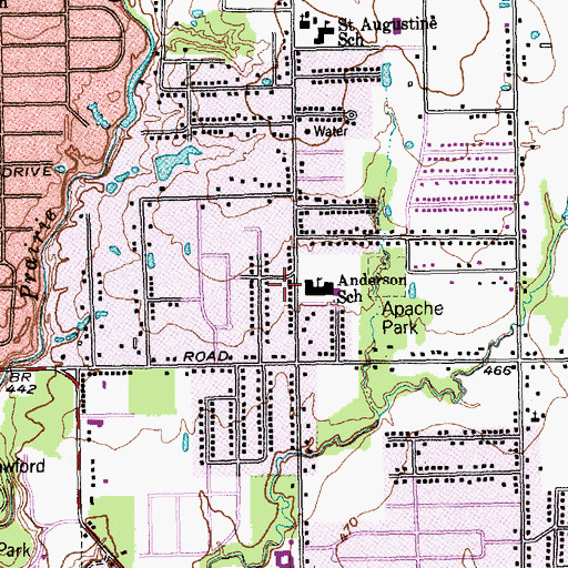 Topographic Map of William M Anderson Elementary School, TX