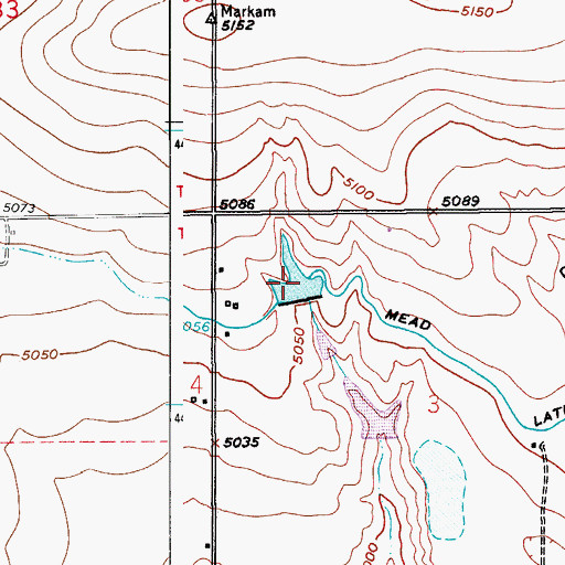 Topographic Map of Parmalee Reservoir, CO