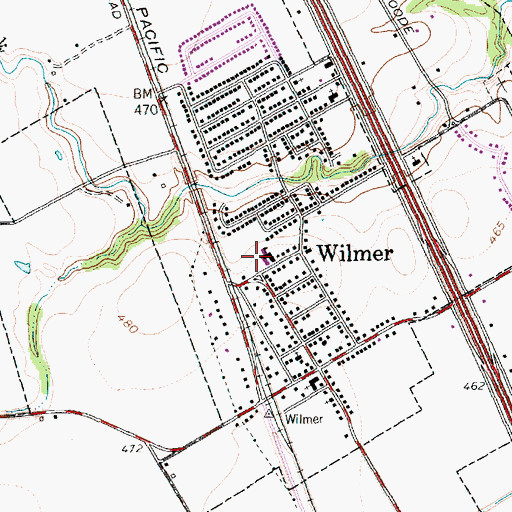 Topographic Map of Wilmer Elementary School, TX
