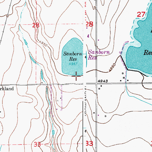 Topographic Map of Sanborn Dam, CO