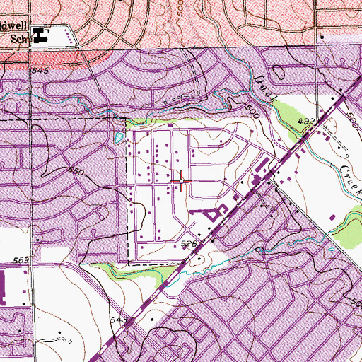 Topographic Map of Southgate Elementary School, TX