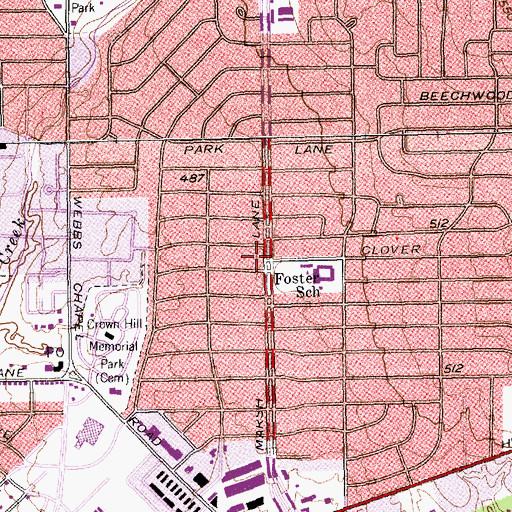 Topographic Map of Stephen C Foster Elementary School, TX