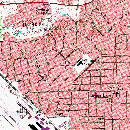 Topographic Map of Sudie L Williams Elementary School, TX