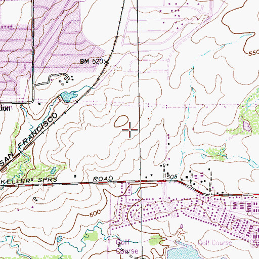 Topographic Map of Ted Polk Middle School, TX