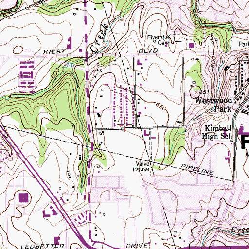 Topographic Map of Thomas Tolbert Elementary School, TX
