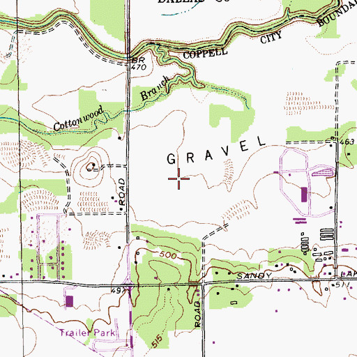 Topographic Map of Town Center Elementary School, TX