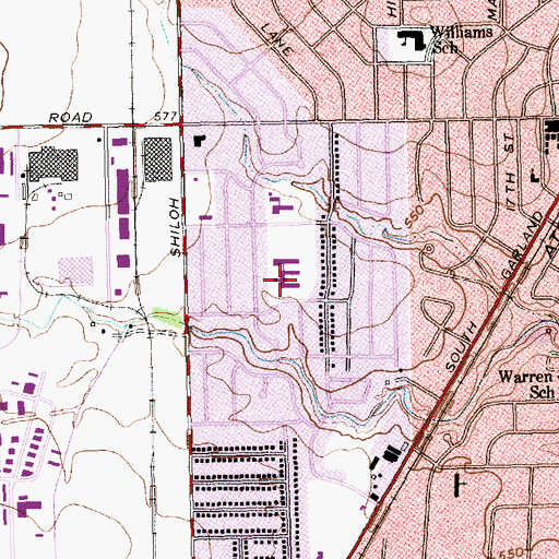 Topographic Map of Sam Houston Middle School, TX
