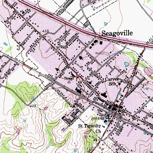 Topographic Map of Seagoville Alternative Learning Center, TX