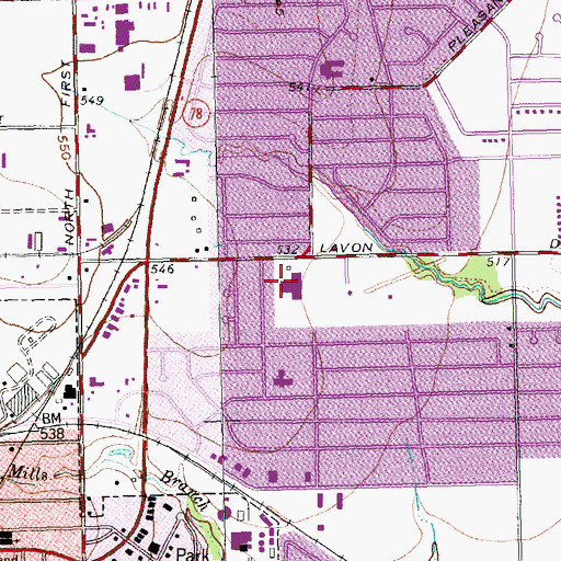Topographic Map of Sellers Middle School, TX