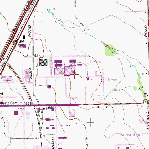 Topographic Map of Richardson Alternative Learning Center, TX