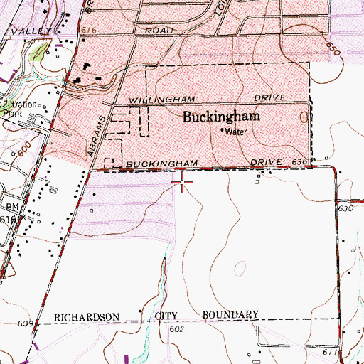 Topographic Map of Richland Elementary School, TX