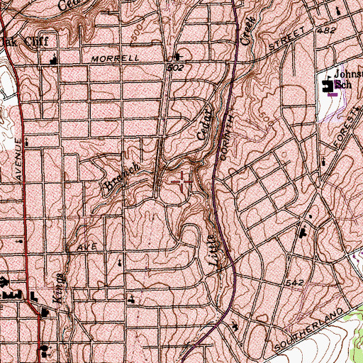 Topographic Map of Roger Q Mills Elementary School, TX