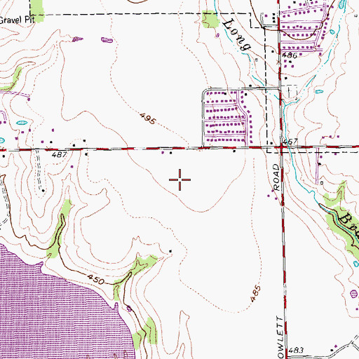 Topographic Map of Rowlette Elementary School, TX