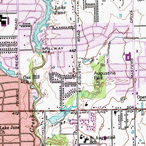 Topographic Map of Pleasant Grove Elementary School, TX
