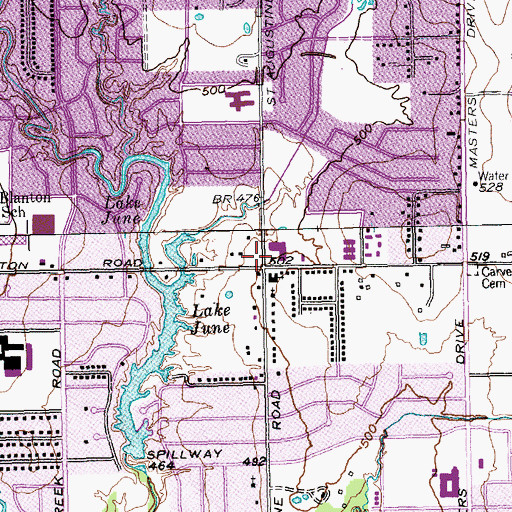 Topographic Map of Prairie Creek Academy, TX