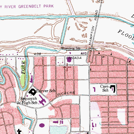 Topographic Map of Priscilla L Tyler Elementary School, TX
