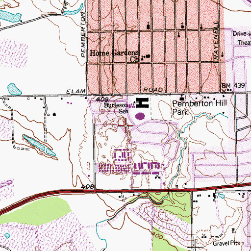 Topographic Map of R C Buckner Elementary School, TX