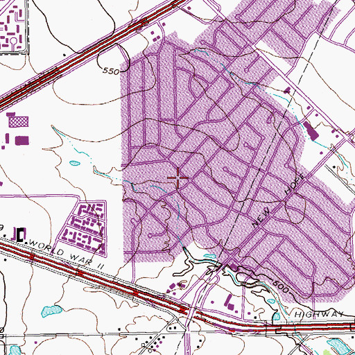 Topographic Map of Range Elementary School, TX