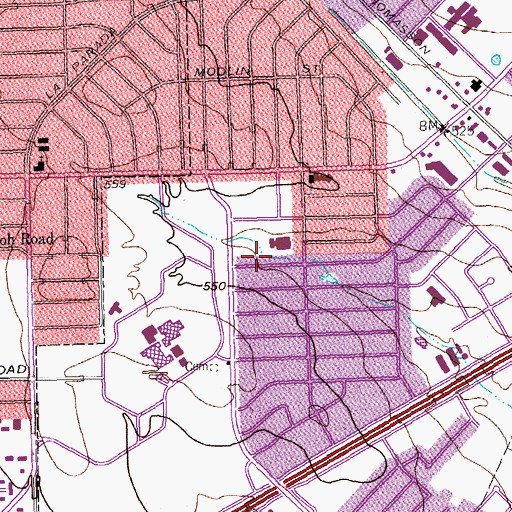 Topographic Map of Motley Elementary School, TX