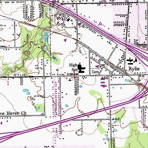 Topographic Map of Nancy Mosely Elementary School, TX