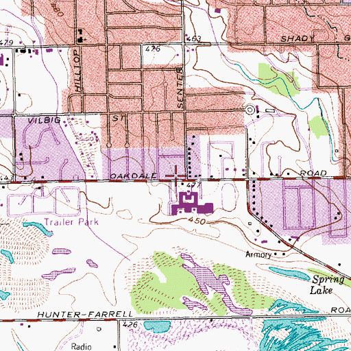 Topographic Map of Nimitz High School, TX