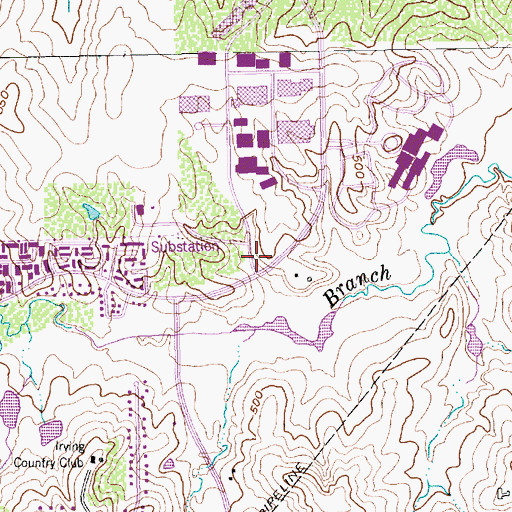 Topographic Map of North Hills School, TX