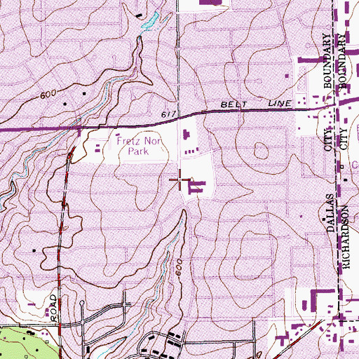 Topographic Map of Northwood Hills Elementary School, TX
