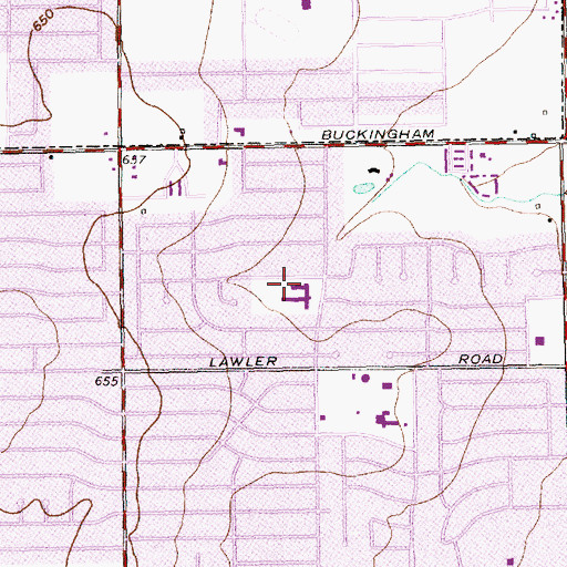 Topographic Map of O Henry Elementary School, TX